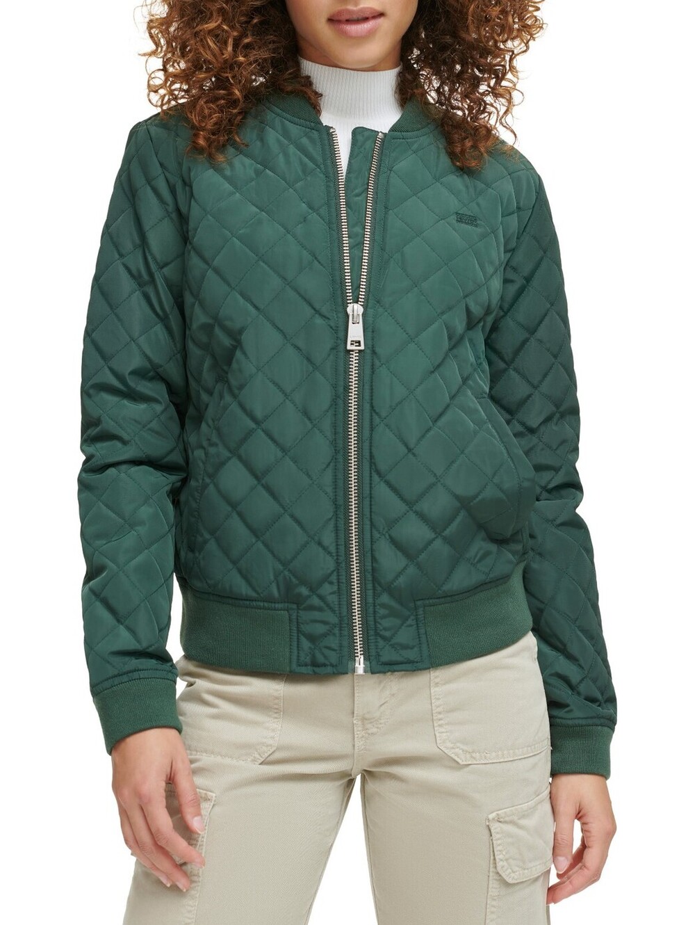 NWT! Levi's® Quilted Bomber Jacket in Darkest Spruce Size XS